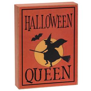 Halloween Queen Vintage Look Box Sign, 2 Asstd.