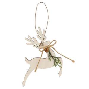 Woodland Pine & Bell Deer Ornament, 3 Asstd. 38778;