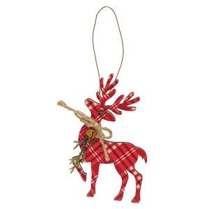 Woodland Pine & Bell Deer Ornament, 3 Asstd. 38778;