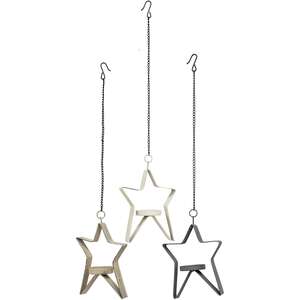 Star Tealight Holder - Farmhouse Colors - 3 asst -