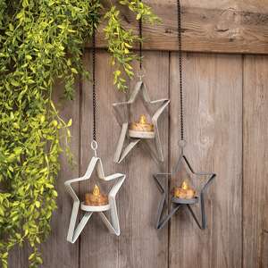 Star Tealight Holder - Farmhouse Colors - 3 asst -