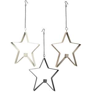 Star 4" Taper Holder - Stoneware Colors - 3 asst - 46353;