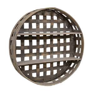 Basket Weave Two-Level Round Wall Shelf - 65113;