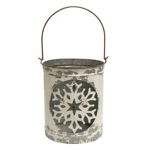 White Vintage Snowflake Buckets - Set of 4 - 70036;