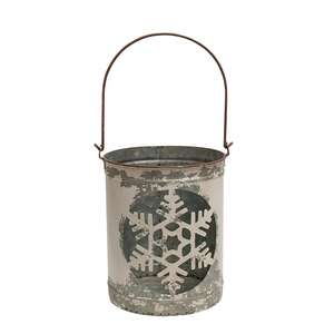 White Vintage Snowflake Buckets - Set of 4 - 70036;