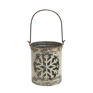 White Vintage Snowflake Buckets - Set of 4 - 70036;