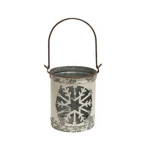White Vintage Snowflake Buckets - Set of 4 - 70036;