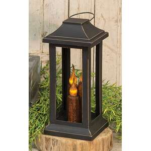 Burnt Mustard 3-Taper Lantern, 10 inch