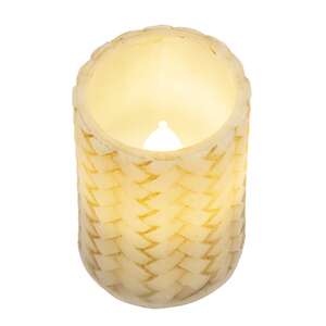 Basketweave Pillar Candle - 4"