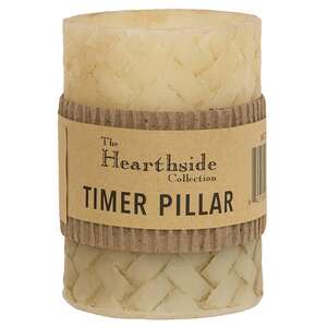 Basketweave Pillar Candle - 4"