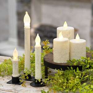 Rustic White Timer Taper - 6" -