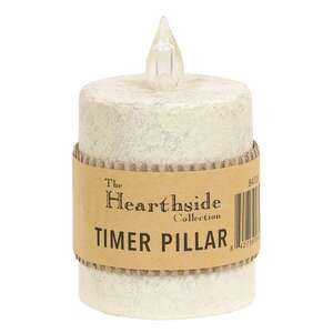 Rustic White Pillar Candle - 3" x 2.5"-