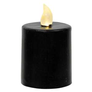 Black Gloss Pillar Candle - 3" x 2.5" -