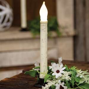 Rustic White Timer Taper - 9" -