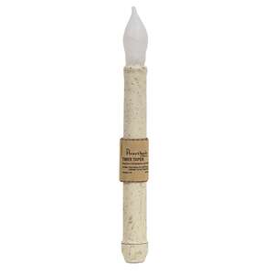 Rustic White Timer Taper - 9" -