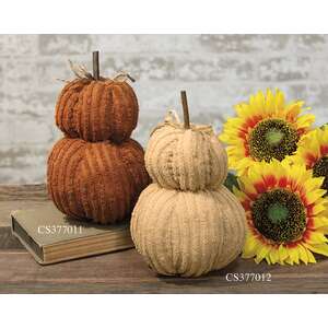 Mini Orange Chenille Pumpkin Stack