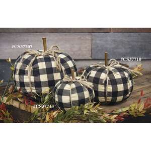 Black Buffalo Check Pumpkin - Small