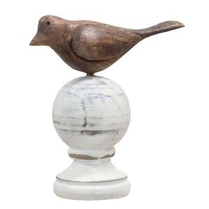 Wood Carved Bird Finial G90285;