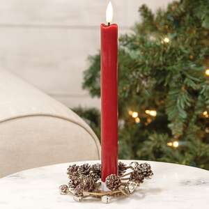 Icy Pinecone & Sleigh Bells Candle Ring, 2" SA112566;