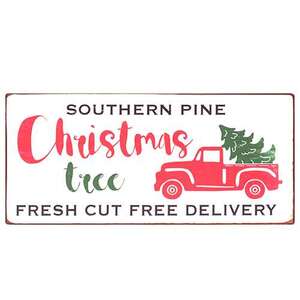 Fresh Cut Trees Enamel Sign 65071;
