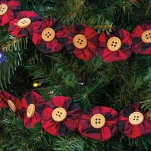 Red & Black Buffalo Check Yo-Yo Garland