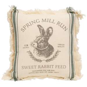 Sweet Rabbit Run Slate Feed Sack Striped Pillow, 10" 19295;