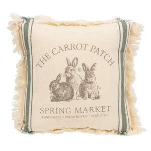 The Carrot Patch Slate Feed Sack Stripe Pillow, 10" 19296;