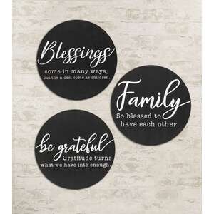 Family Sayings Round Sign, 3 Asstd.