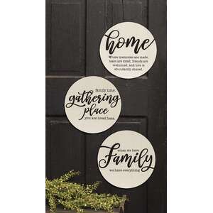 Home Sayings Round Sign, 3 Asstd.