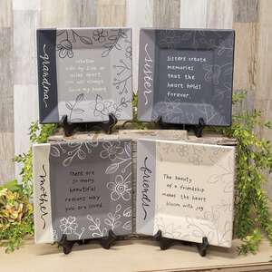 Lady of the Family Square Plate, 4 Asstd.