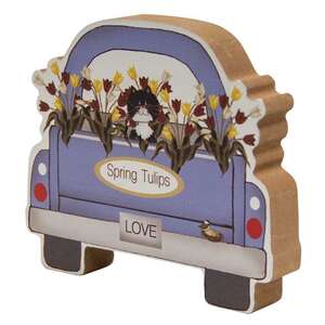 Spring Tulips Chunky Truck w/Cat