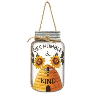 Bee Humble & Kind Mason Jar Sign