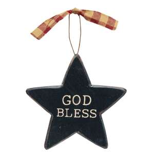 Patriotic Words Star Ornament, 3 Asstd.Patriotic Words Star Ornament, 3 Asstd.