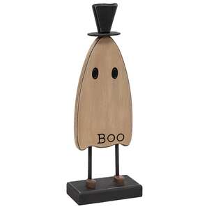 Wooden Top Hat Boo Ghost on Base