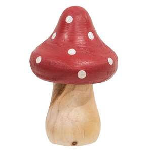 Red & White Dotted Wooden Mushrooms, 3/Set 38432;