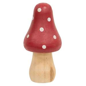 Red & White Dotted Wooden Mushrooms, 3/Set 38432;