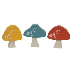Mini Chunky Floral Mushroom Sitters, 3/Set 38552;