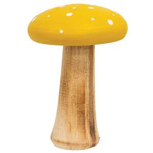 White Dotted Yellow Wood Mushrooms, 2/Set 38567;