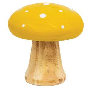 White Dotted Yellow Wood Mushrooms, 2/Set 38567;