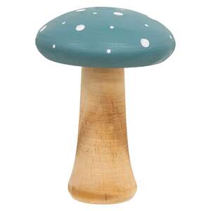 White Dotted Blue Wood Mushrooms, 2/Set 38568;