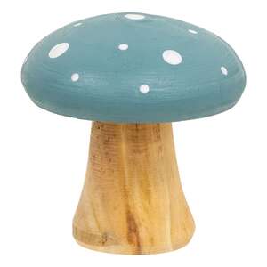 White Dotted Blue Wood Mushrooms, 2/Set 38568;