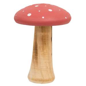 White Dotted Coral Wood Mushrooms, 2/Set 38569;
