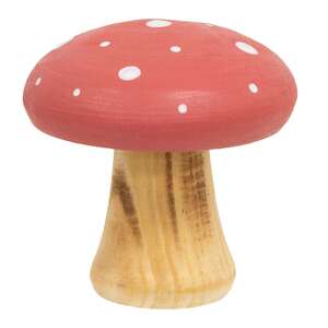 White Dotted Coral Wood Mushrooms, 2/Set 38569;