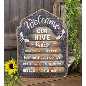 Hive Rules Metal Sign