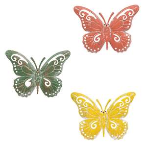 Distressed Metal Wall Butterfly, 4.5" x 3.5" 70201;