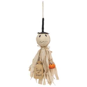 Trick Or Treat Ghost Hanger with Pumpkin