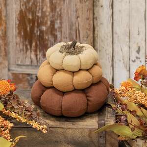 Mossy Top Stuffed Primitive Pumpkin Stack