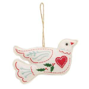 Yuletide Folklore Stuffed Felt Dove Ornament CW4021;