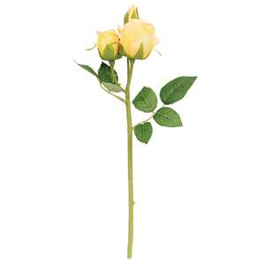 Blooming Soft Yellow Roses Pick, 17" HJ092507;