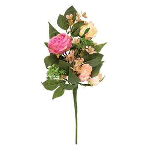 Mixed Cabbage Rose Spray, 18"H HYG212502;